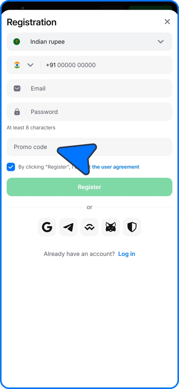 Enter promo code